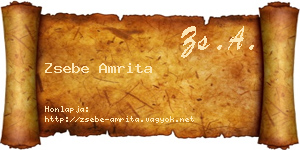 Zsebe Amrita névjegykártya